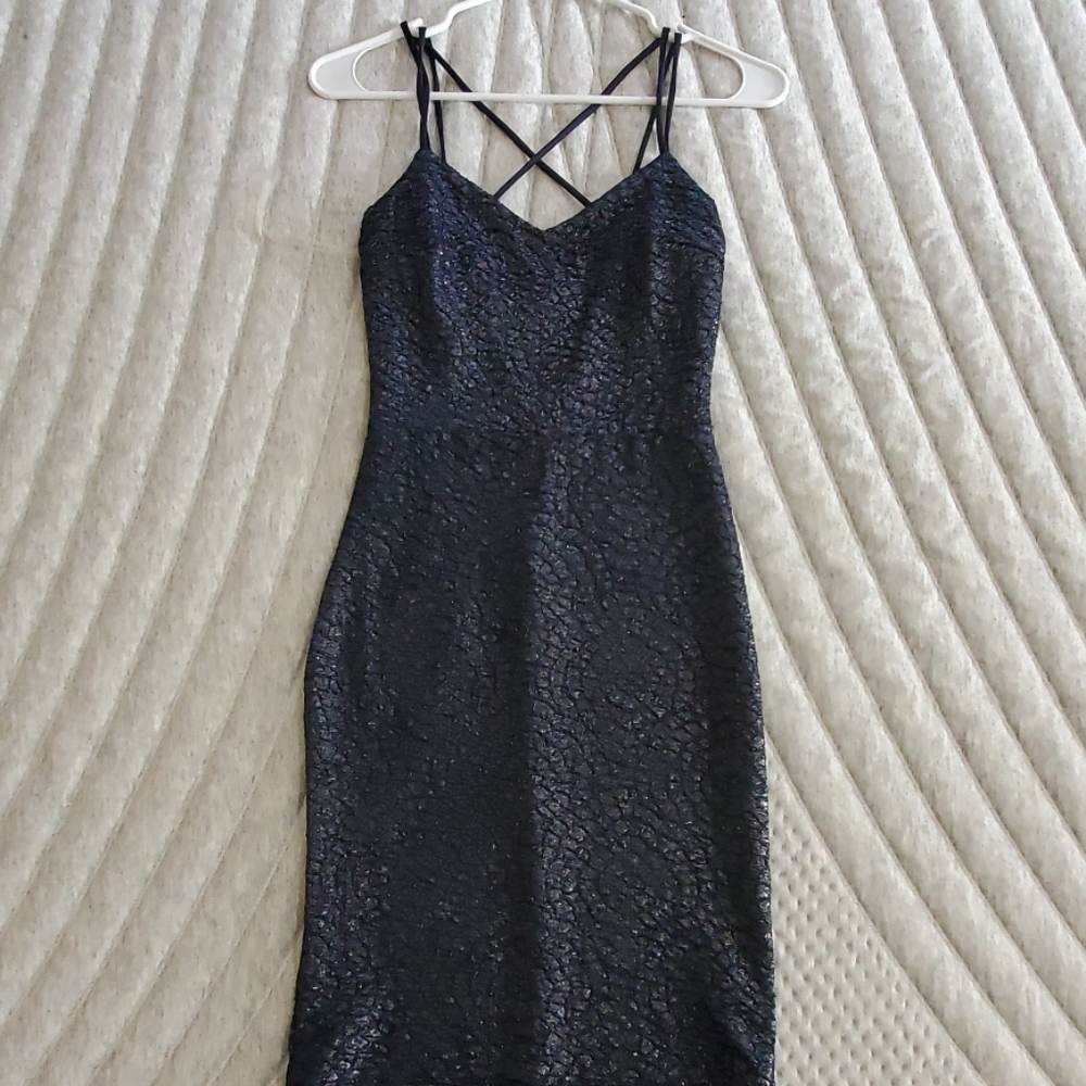 Metallic Navy Dress